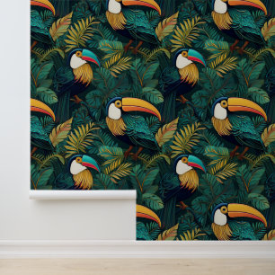 Papier Peint Oiseau tropical de la Jungle Verte Toucan