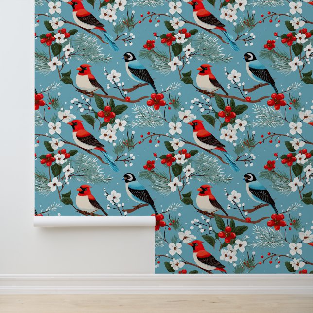 Papier Peint Oiseaux de Noël (Application)
