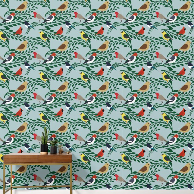 Papier Peint Oiseaux Sur Branches (Couloir)