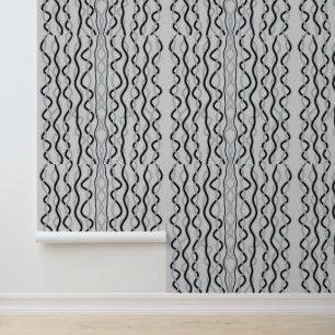 Papier Peint Ondes noires et grises