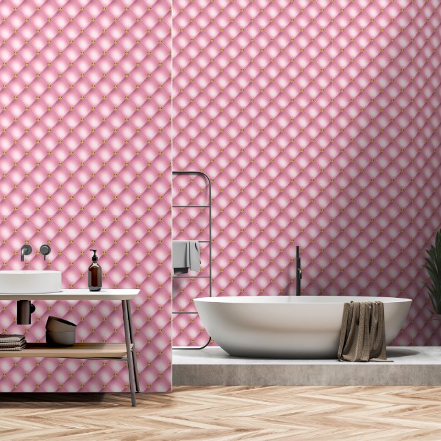 Papier Peint Or Diamond Tufé rose pâle (Salle de bain)