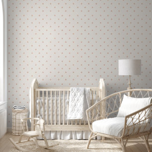 Papier Peint or rose étoiles métalliques motif beige