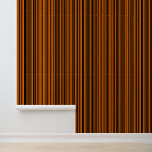 Papier Peint Orange Brown en bandes noires