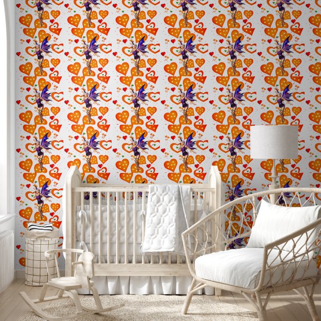 Papier peint Orange Hearts Fairy (Enfants)