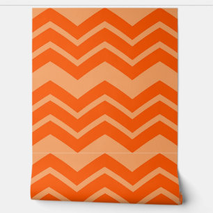 Papier Peint Orange Zigzag Chevron Design Motif