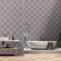 Oriental Bleu Beige Marocain Motif géométrique