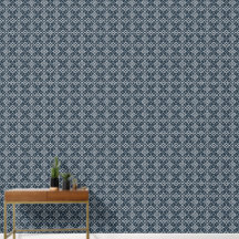 Ornement blanc sur Motif bleu foncé