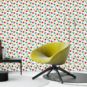 Papier Peint Ornements de Noël rétro vintage