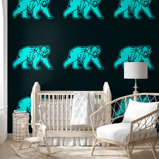 Papier Peint Ours bleu Kodiak (Enfants)