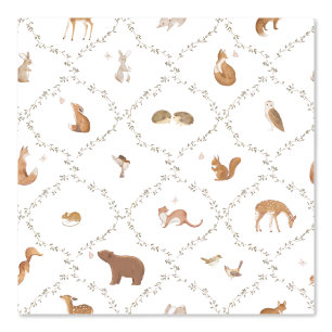 Papier Peint Ours Lapin Lapereau Renard Animaux de la Forêt Enf