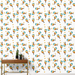 Papier Peint Pagaies de Pickleball Retro et Motif de Ball