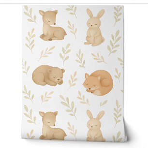 Papier Peint Paisible Woodland Friends Nursery Wallpaper Neutra