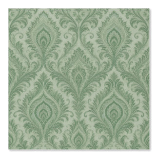 Papier Peint Pale Jade Plume de Paon Damassé | Persan-A