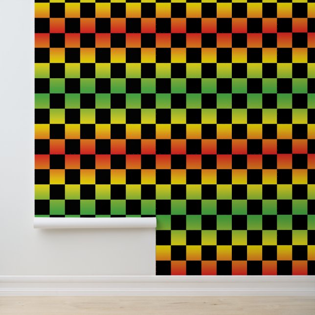 Papier Peint Panneau de contrôle Rasta Ombre jaune rouge (Application)