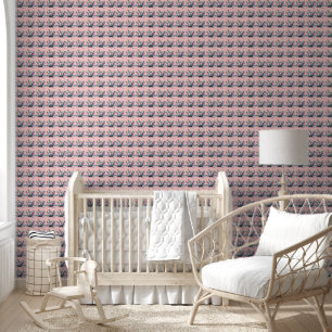 Papier Peint Panneau de Paix Abstraite cool Bright Scrolls Pink