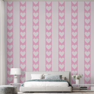 Papier Peint Panneaux élégants de Coeur, rayures Soft Pastel Ro