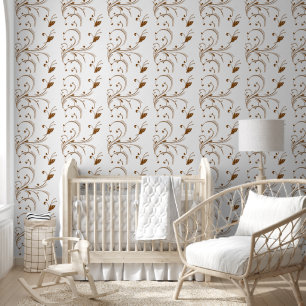Papier peint Papier peint Brown Papillon Beige Flo
