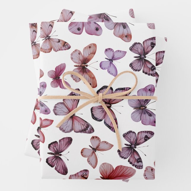 Papier Peint Papillon Aquarelle Élégant Cadeau Jol (En situation)
