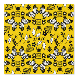 Papier Peint Papillon art populaire scandinave