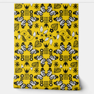 Papier Peint Papillon art populaire scandinave