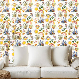 Papier Peint Papillon du jardin de printemps Arc en ciel Vert s