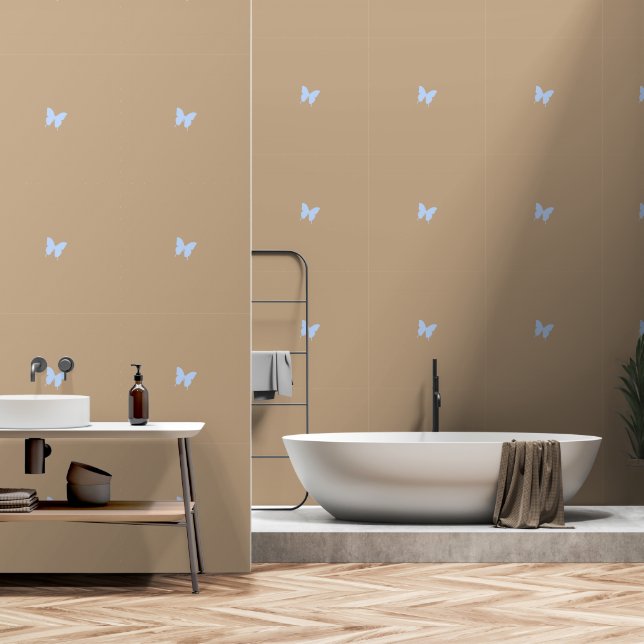 Papier Peint Papillons bleus (Salle de bain)