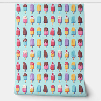 Papier Peint Parade de Popsicle dans la crème glacée bleue IV