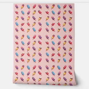 Papier Peint Parade de Popsicle en Crème de glace rose II