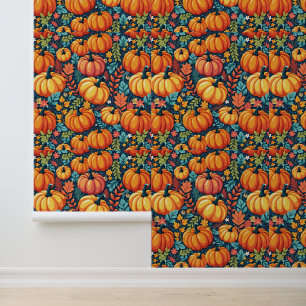 Papier Peint Paradis Citrouille lunaire : Jardin d'automne mode