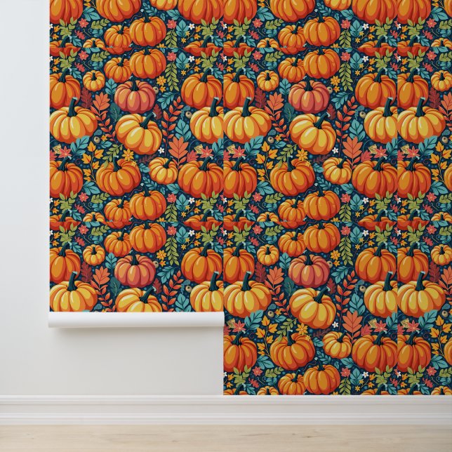 Papier Peint Paradis Citrouille lunaire : Jardin d'automne mode (Application)