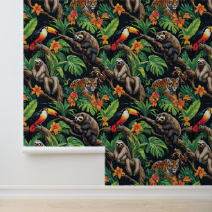 Papier Peint Paradis Sauvage Tropical Auto-Adhésif