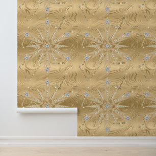 Papier Peint Parties scintillant Or de luxe Snowflake Diamond P