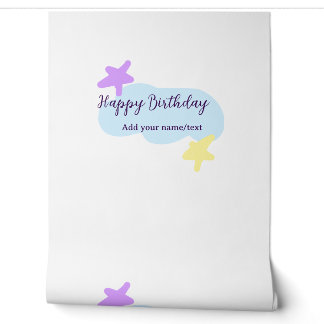 Papier Peint Pastel blue clouds stars purple happy birthday nam