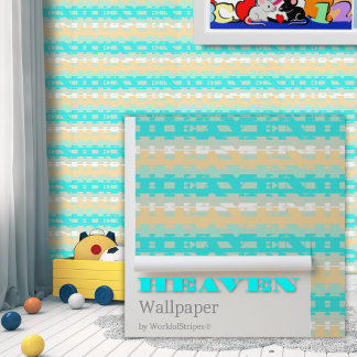 Papier Peint Pastel doux Turquoise Beige moderne Motif du Ciel