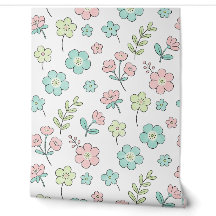 Pastel Floral Nursery Wallpaper