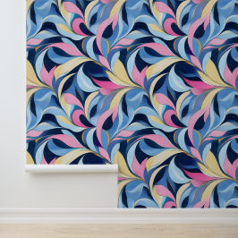 Papier Peint Pastel Pink, Bleu Et Jaune Fleuron