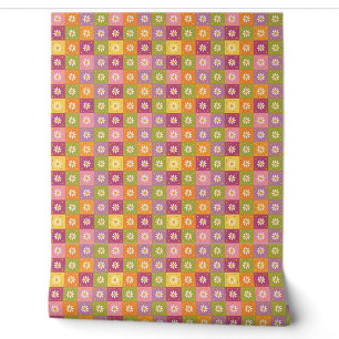 Papier Peint Patchwork floral coloré