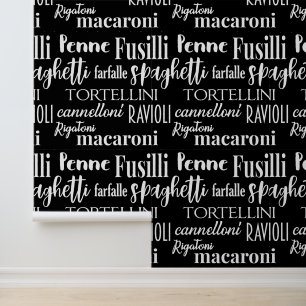 Papier Peint Pâtes Noms Typographique Cuisine Modérée