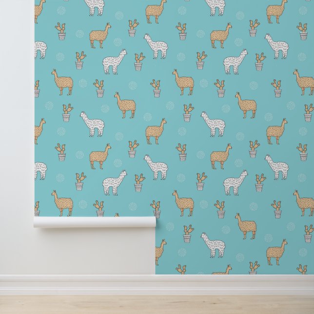 Papier Peint Patters de Cute Alpaca Llama (Application)