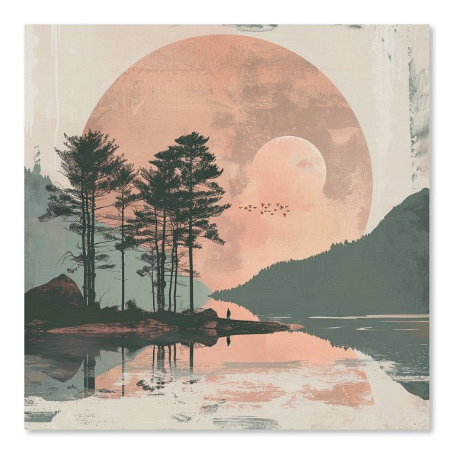 Papier Peint Paysage Abstrait de Boho (1) (Recto)