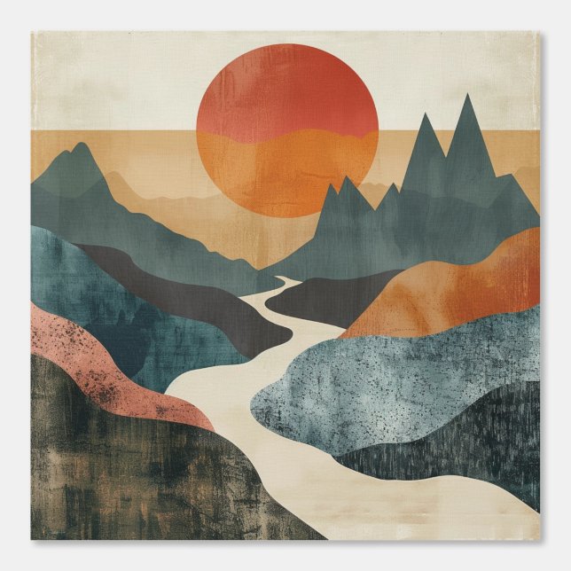 Papier Peint Paysage Abstrait de Boho (5) (Recto)