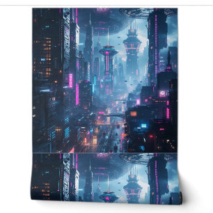 Papier Peint Paysage urbain futuriste : Immersive 3D