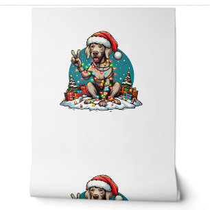 Papier Peint Peace Hand Weimaraner Chien Lumières de Noël Femme
