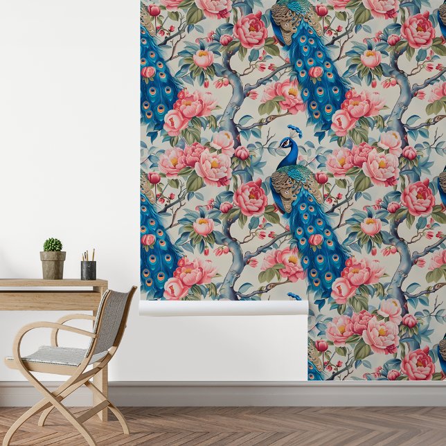 Papier Peint Peacock et Peonies (Créateur téléchargé)