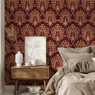 Papier Peint Peacocks dorés Art Nouveau