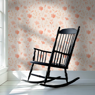 Papier Peint Pêche pâle et rose délicat Floral