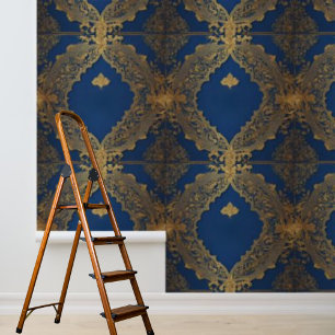 Papier Peint Peel and Stick Design d'inspiration indienne Blue 
