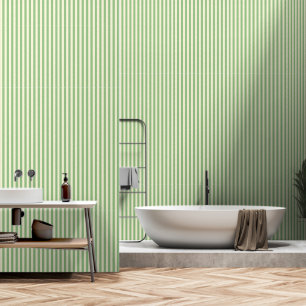 Papier Peint Peel et bâton classique rayé blanc et vert