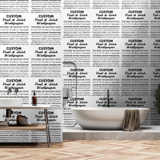 Papier Peint Peel et bâton texturés à rouleaux 2' x 4' personna (Salle de bain)