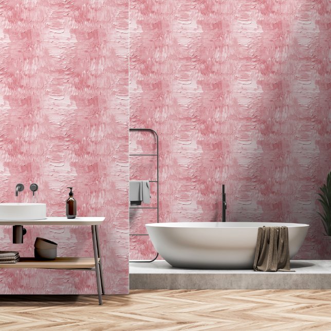 Papier Peint Peinture rose pâle (Salle de bain)